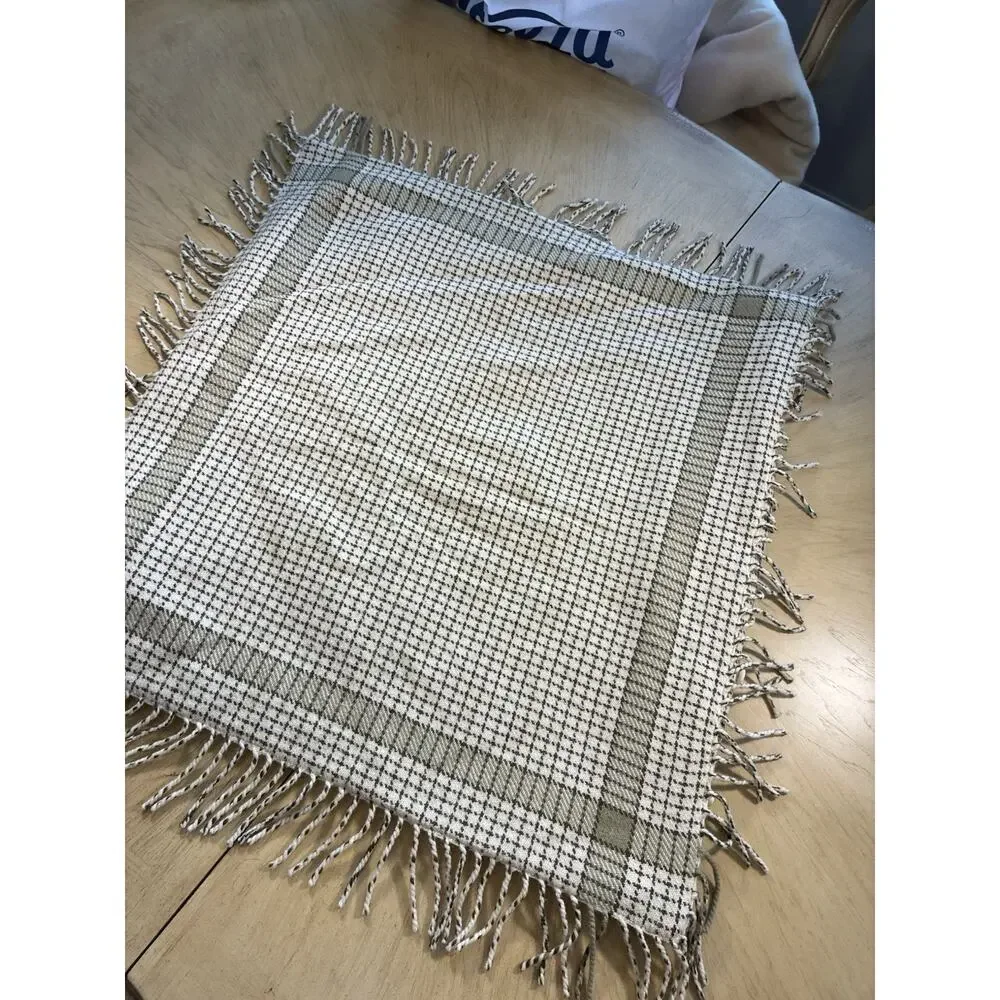 VTG Ralph Lauren Yorkshire Rose Wool Euro Sham Pillow Cover Fringed Plaid 25